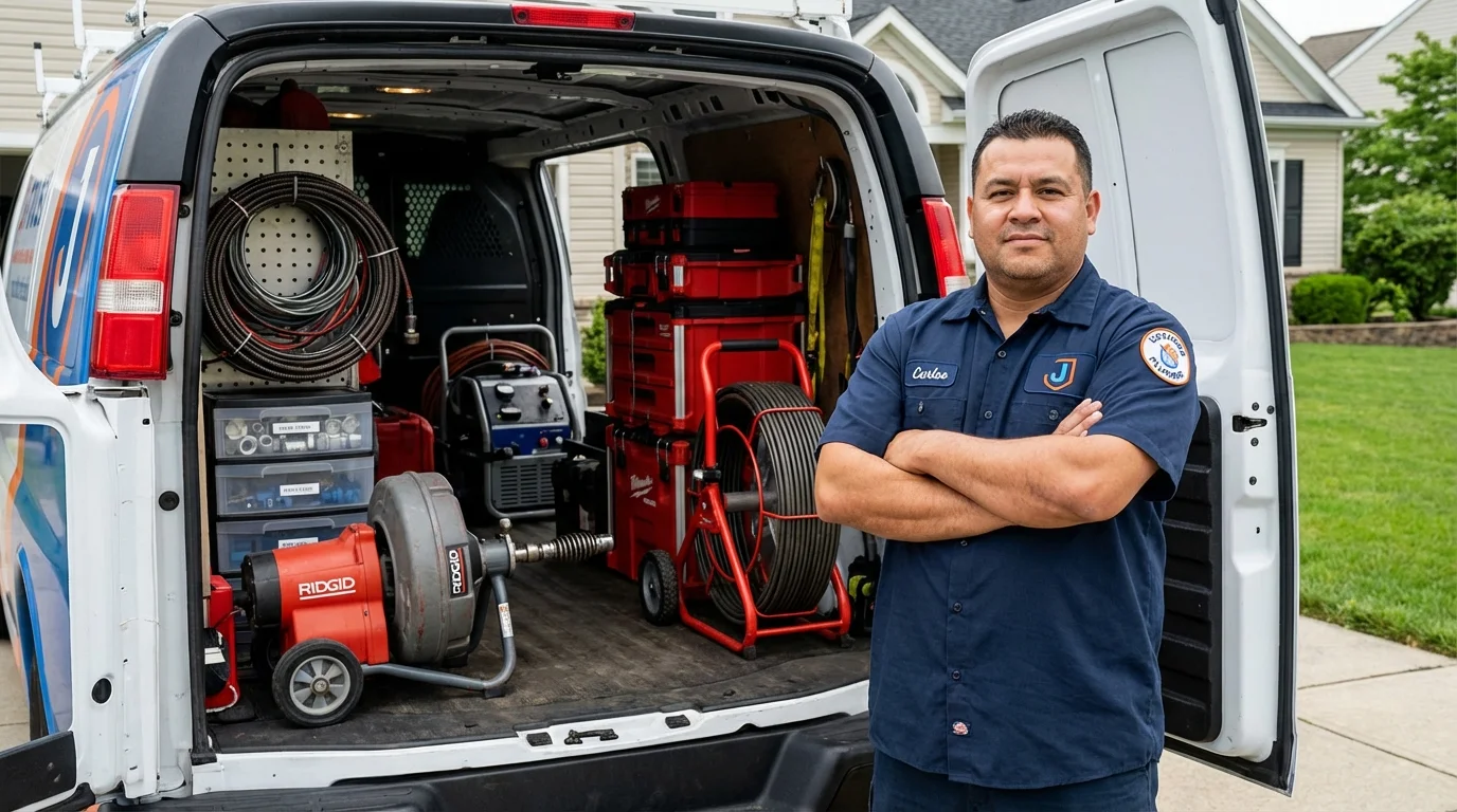 Professional drain cleaning equipment and Johns Plumbing LLC plumber in Whiteville