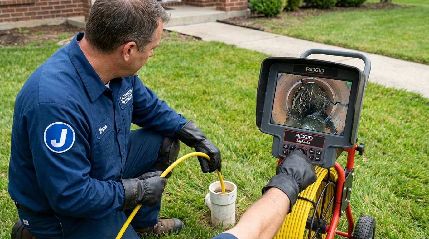 Sewer camera inspection being performed by Johns Plumbing LLC in Whiteville